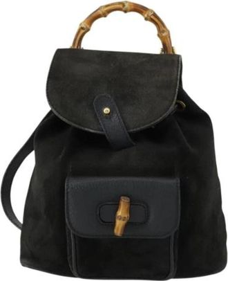 Gucci Pre-owned Vintage bamboe rugzak - unisex - Vintage Rugzakken - Zwart - ONE Size - Bamboe - Vintage