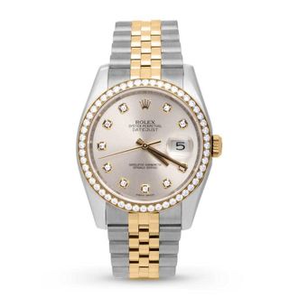 Rolex Pre-owned Rolex Datejust Automatic Chronometer Diamond Silver Dial Unisex Watch 116243 SDJ