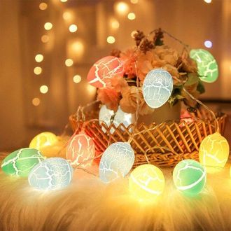 OEM Guirnalda De Luces De Pascua - Usb - 1,5 M - 10 Led - Huevos De Pascua - Cadena De Luces - Decoraci&oacute;n - Interior Y Exterior