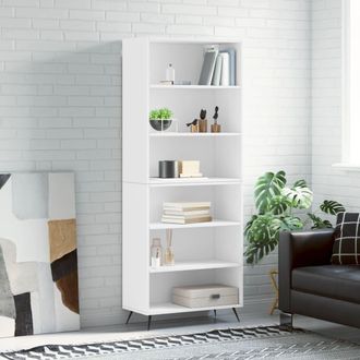 vidaXL Aparador Alto Madera De Ingenier&iacute;a Blanco 69,5x32,5x180 Cm Vidaxl