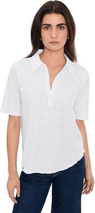 Mod-o-doc Half Sleeve Easy Polo T-Shirts Womens Clothing White 1 : LG (US 12-14), Cotton