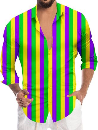 Generic Mens Sequin Shirt Long Sleeve Glitter SparkIe Shirt for Carnival Festival Party Nightclub Fancy Dress Shiny Disco Costume Tops Button Down for Men Sta