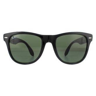 Ray-Ban Rectangle Black Green Folding Wayfarer 4105 Sunglasses