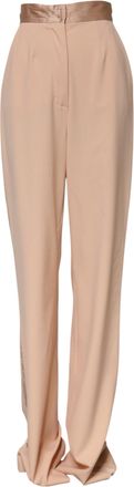 Dolce & Gabbana Beige Polyester Mid Waist Tapered Womens Pants (Pre-Owned)