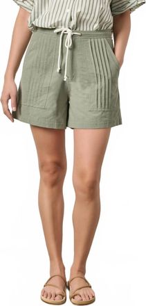 Lilla P Pintuck Pocket Short In Sage