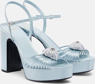 Valentino Garavani Coeur Royal satin platform sandals