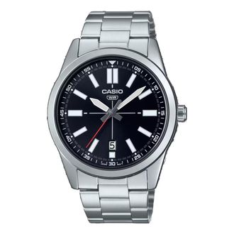 Casio Casio Dress Pointer Display Analog Watch Steel Black MTP-VD02D-1E