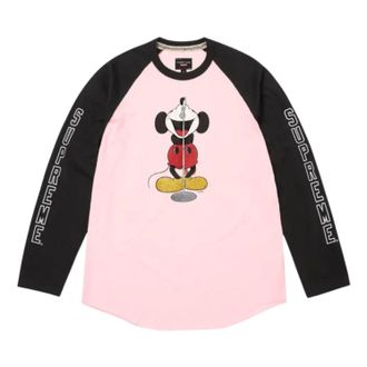 SUPREME x Number (N)Ine x Mickey Mouse Raglan Long-Sleeve T-Shirt Pink FW25KN46-PINK