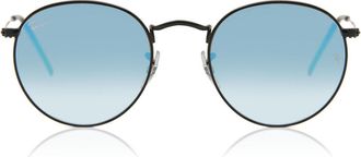 Ray-Ban RB3447 Round Flash Lenses Gradient 002/4O Mens Sunglasses Black Size 50