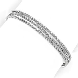 Suzy Levian Tri-Tone Sterling Silver Cubic Zirconia Bracelet