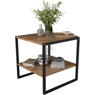 ebuy24 Ebuy24 - vcm tavolino in legno Tavolino in semplice stile industriale Dimensioni ca. a. 50 x l. 50 x p. 50 cm Tavolo soggiorno Tavolino - Insasi m