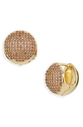 Nordstrom Pav&eacute; Orb Huggie Earrings in Mocha- Gold at Nordstrom Rack