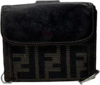 Fendi Pre-owned Leren Portemonnee - Dames - Vintage Accessoires - Bruin - ONE Size - Leer - Vintage