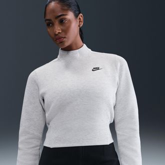 Nike Womens Tech Fleece Crew in Grey | HV2796-013
