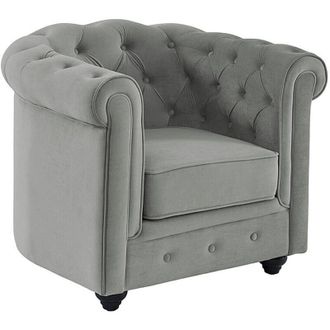 Vente-Unique Poltrona CHESTERFIELD in velluto Grigio