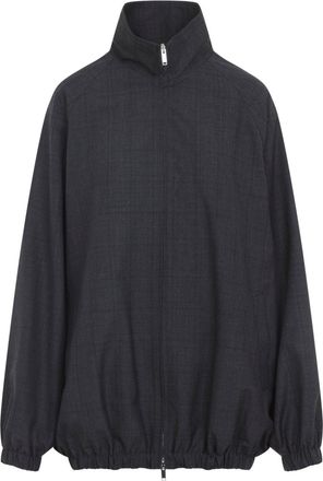 Frankie Shop Dark Grey Virgin Wool Baxter Plaid Track Jacket-Donna