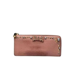 Miu Miu Pre-owned Studded Zip Wallet - Dames - Vintage Accessoires - Roze - ONE Size - Leer - Vintage