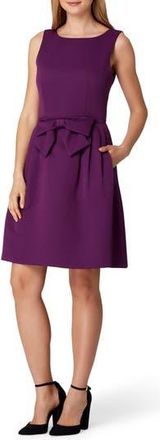 Elie Tahari Sleeveless Bow Waist Fit & Flare Dress in Plum at Nordstrom Rack, Size 14