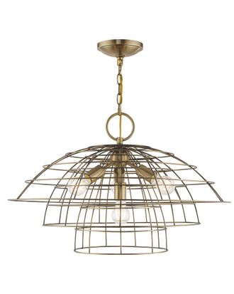 Livex Lighting Livex Brooklyn 4 Light Antique Brass Chandelier