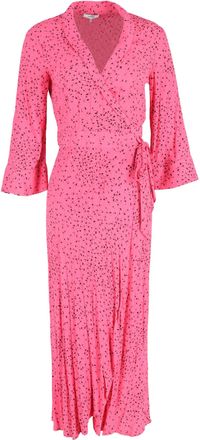 Ganni Pre-owned Womens Barra Crepe Maxi Dress in Pink Viscose - Size EU 38 (Womens)