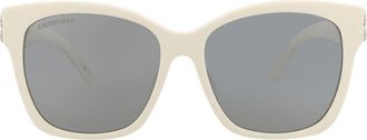 Balenciaga 57mm Square Sunglasses in White Silver Silver at Nordstrom Rack