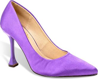Chase + Chloe by Intouch Footwear Yasmin Pointed Toe Pump in Purple Satin at Nordstrom Rack, Size 7.5