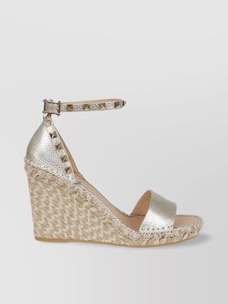 Valentino Garavani studded open toe wedge espadrilles