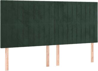 vidaXL Cabeceros 4 Unidades De Terciopelo Verde Oscuro 100x5x78/88 Cm Vidaxl