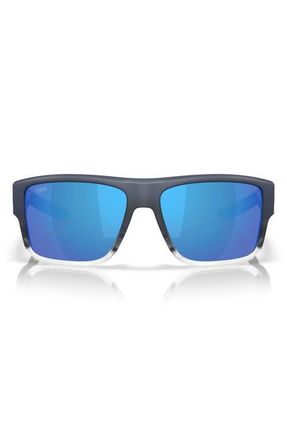 Costa Taxman 59mm Polarized Rectangular Sunglasses in Deep Blue Fade /Blue 580G at Nordstrom