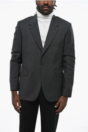 Dior Virgin Wool Blend Side Vents Notch Lapel 1-Button Blazer size 54