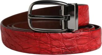 Dolce & Gabbana Prachtige Riem - Heren - Riemen - Rood - ONE Size - Leer - Accessoires