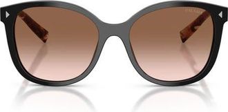 Prada 53mm Gradient Square Sunglasses in Black /Brown Gradient at Nordstrom