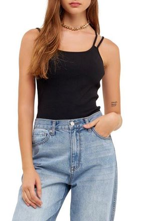 Grey Lab Two-Strap Bodysuit in Black at Nordstrom, Size Small