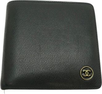 Chanel Pre-owned Wallets, female, Black, Size: ONE SIZE Pre-owned Leather Wallet