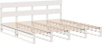 vidaXL Bed Frame without Mattress White 200x200 cm Solid Wood Pine Vidaxl