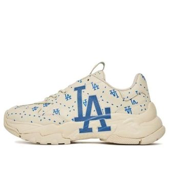 MLB Bigball Chunky Monogram LA Dodgers Beige White Blue 3ASHMS13N-07IVS