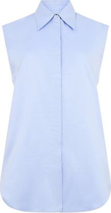 Moorer Mouweloos shirt - Dames - Overhemden - Blauw - XS - Katoen - Overhemden