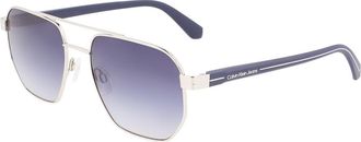 Calvin Klein Jeans CKJ22204S 040 Mens Sunglasses Silver Size 56