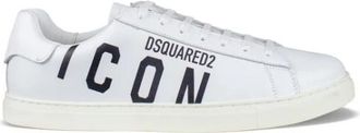 Dsquared2 Leather Low Top Sneakers - Heren - Sneakers - Wit - 45 EU - Leer - Schoenen