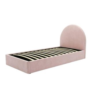 Muemue Cama Tapizada Con Almacenamiento Aglomerado Rosa 96x97x205cm