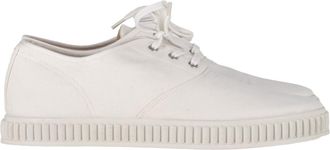 Maison Margiela Pre-owned Mens MM22 Lace-Up Sneakers in White Canvas - Ecru - Size EU 42