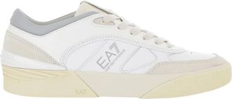 Emporio Armani OTG Pride Luxe leren sneakers met su&egrave;de accenten - Heren - Schoenen - Wit - Maat: 44 EU Su&egrave;de