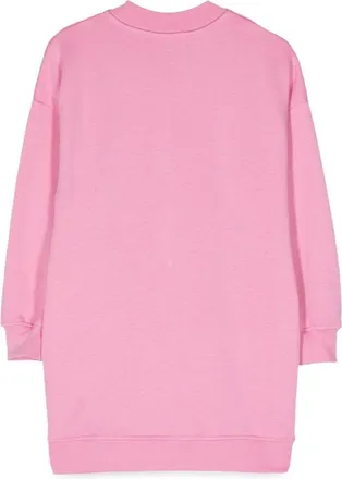Msgm Sweatshirt Cotton Dress - Pink