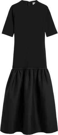 Toteme Twinflower Tee Dress - Dames - Casual kleedjes - Zwart - S - Wol - Kleedjes