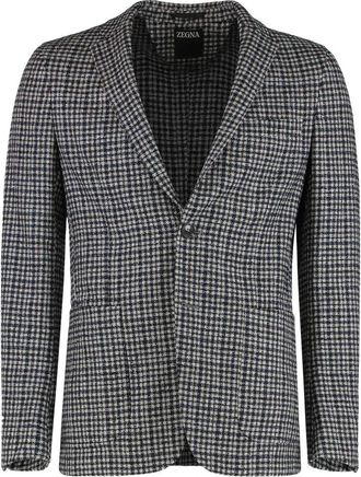 Ermenegildo Zegna Wool-Silk-Cashmere Blend Jacket - Heren - Blazers - Grijs - M - Wol - Jassen