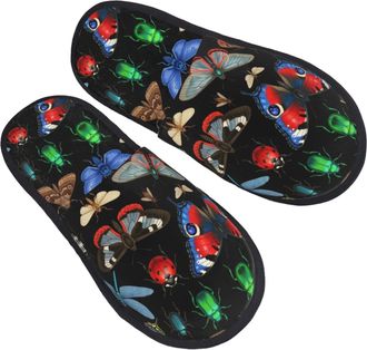Generic Fluffy Cotton Slipper Insects House Slipper Warm Womens Slippers for Indoor Travel Bedroom L
