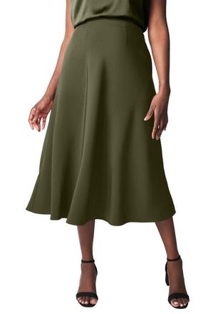 Jessica London Bi-Stretch Swing Skirt in Dark Olive Green at Nordstrom, Size 24