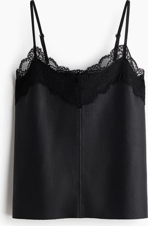 H&M Tr&auml;gertop mit Spitze - Schwarz