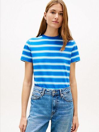 Tommy Hilfiger Logo Embroidery Jersey Crew Neck T-Shirt