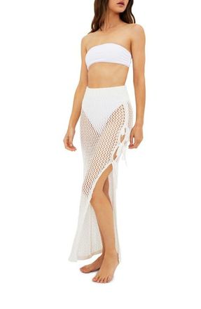 Beach Riot Deborah Sheer Open Stitch Cover-Up Skirt in White at Nordstrom, Size Medium
